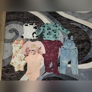 Mixed Baby Girl 6-9m Clothing Bundle - Floral, Denim, Pink & Teal